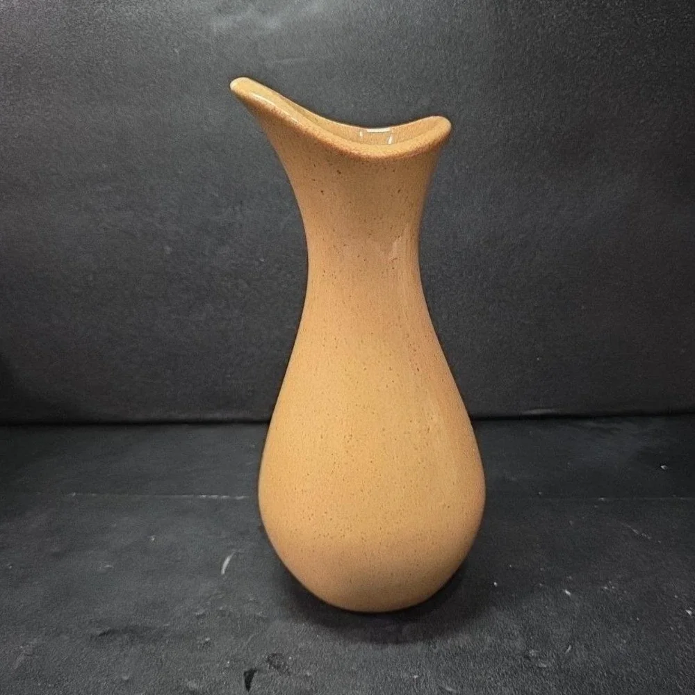 Pfaltzgraff OFTDA Bud Vase, Vintage Yellow Red Speckled Design, Floral Holder